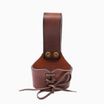 Leather Drinking Horn Holder – Brown